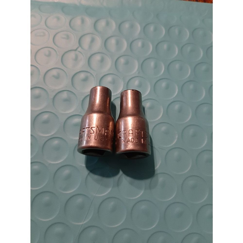 Vintage Craftsman Lot 2 3/16" 6 and 12 Point 1/4" Drive Sockets